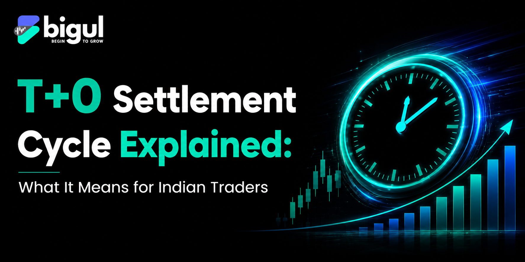 T+0 settlement cycle in India showing same-day stock trade settlement and comparison with T+1